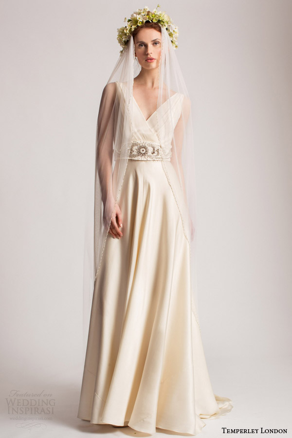 temperley london bridal spring summer 2016 madison bow dress surplice v neckline embellished waist