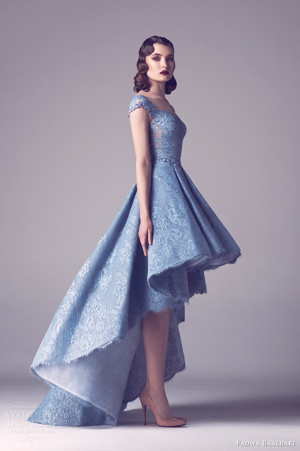 fadwa baalbaki spring 2015 couture cap sleeve lace wedding dress light blue