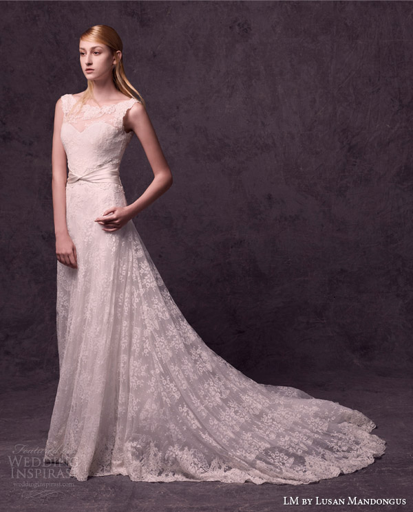 lm lusan mandongus 2015 2016 bridal sleeveless lace wedding dress a line silhouette scalloped bateau neckline