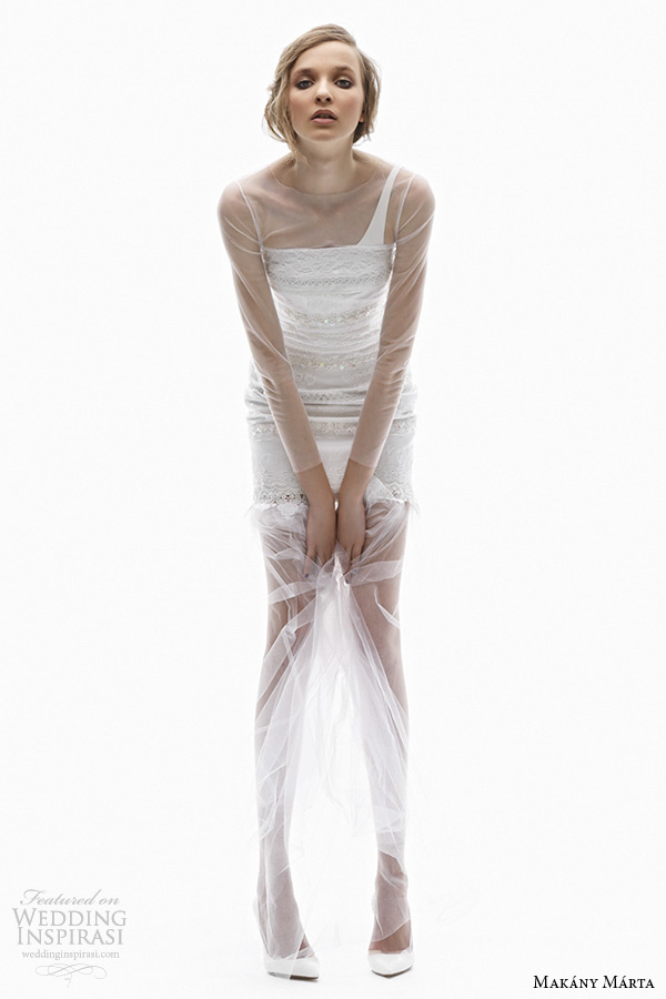 makany marta midsummer night dream wedding dress ready to wear collection one shoulder white short dress tulle overlay