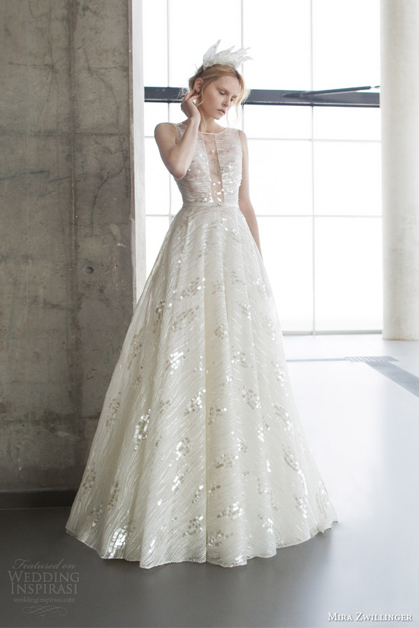 mira zwilinger 2016 stardust bridal kira sleeveless beaded wedding dress open back illusion neckline full view mira zwilinger 2016 stardust bridal kira sleeveless beaded wedding dress open back illusion neckline full view