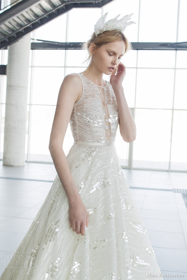 mira zwilinger 2016 stardust bridal kira sleeveless beaded wedding dress open back illusion neckline zoom mira zwilinger 2016 stardust bridal kira sleeveless beaded wedding dress open back illusion neckline zoom