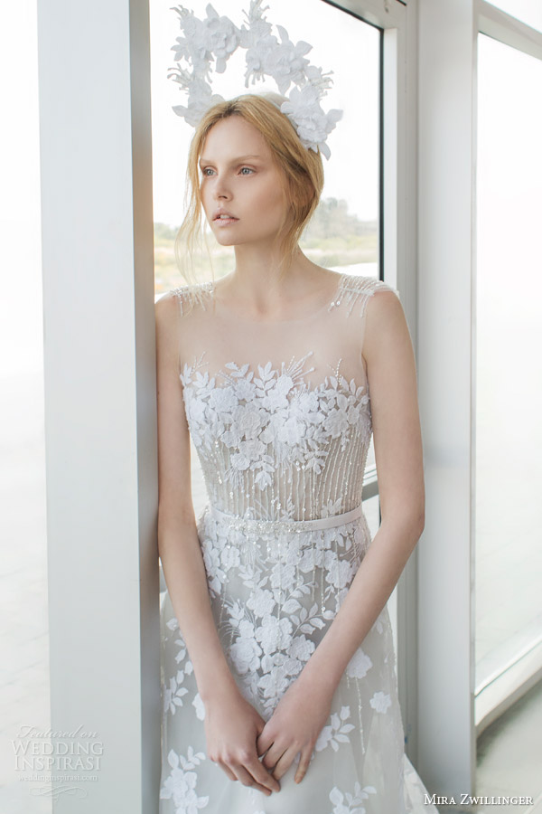 mira zwilinger bridal 2016 stardust alpha sleeveless light grey organza wedding dress guipure lace sequis illusion neckline zoom mira zwilinger bridal 2016 stardust alpha sleeveless light grey organza wedding dress guipure lace sequis illusion neckline zoom