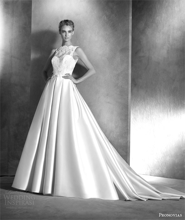 pronovias 2016 bridal atelier iziar haute couture wedding dress mikado silk lace bodice