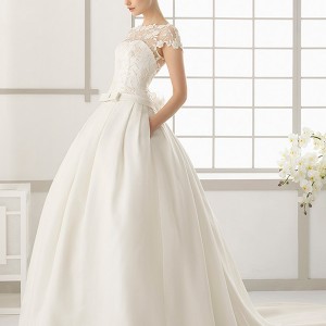 rosa clara 2016 bridal collection bateau neckline short sleeves wedding ball gown with pockets dallas