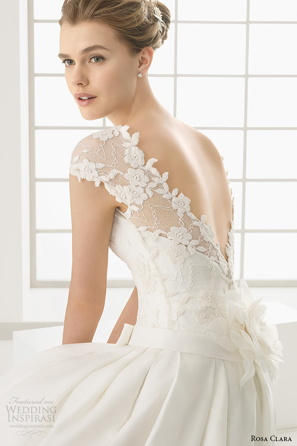 rosa clara 2016 bridal collection bateau neckline short sleeves wedding ball gown with pockets v cut low back dallas