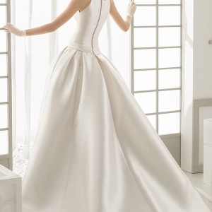 rosa clara 2016 bridal collection jewel neckline sleeveless white wedding ball gown dress with pockets delta back