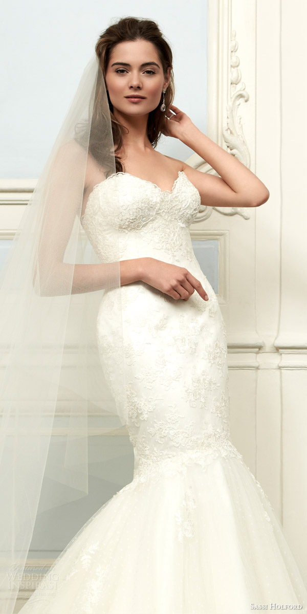 sassi holford 2015 saffron strapless lace mermaid wedding dress couture