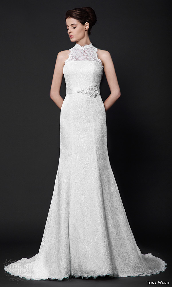 tony ward 2016 bridal halter neck fit to flare trumpet mermaid wedding dress mermaid