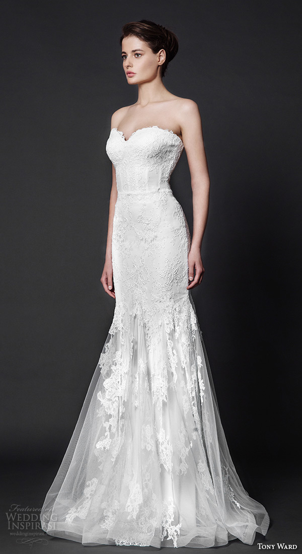 tony ward 2016 bridal strapless sweetheart neckline fit to flare mermaid wedding dress heather