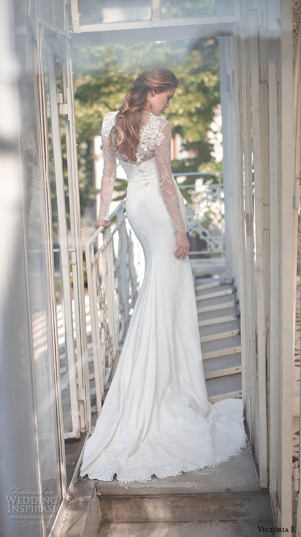 victoria f 2016 bridal illusion long sleeves v cut back sheath wedding dress victoria f 2016 bridal illusion long sleeves v cut back sheath wedding dress