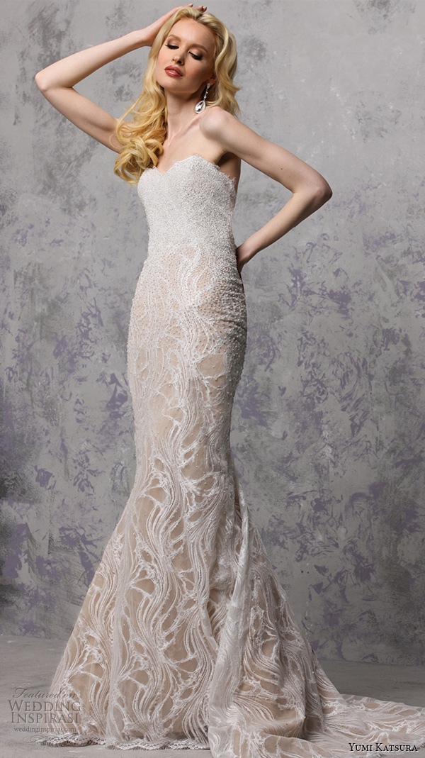 yumi katsura s2016 bridal strapless sweetheart neckline beaded sheath wedding dress blysee yumi katsura s2016 bridal strapless sweetheart neckline beaded sheath wedding dress blysee