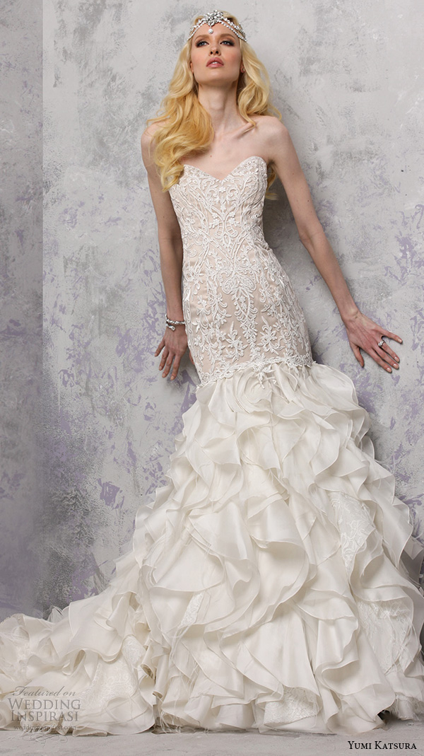 yumi katsura s2016 bridal strapless sweetheart neckline filigree lace champagne color off white mermaid wedding dress bethany yumi katsura s2016 bridal strapless sweetheart neckline filigree lace champagne color off white mermaid wedding dress bethany