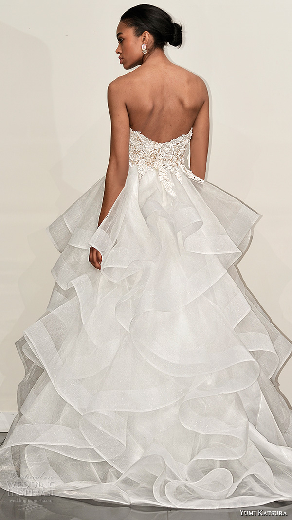 yumi katsura s2016 bridal strapless sweetheart neckline flora embroidery horsehair trim wedding ball gown dress boyet back view yumi katsura s2016 bridal strapless sweetheart neckline flora embroidery horsehair trim wedding ball gown dress boyet back view