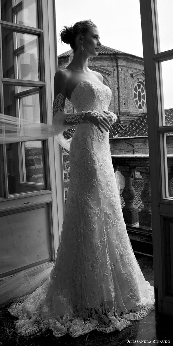 alessandra rinaudo bridal 2016 tianna strapless sweetheart lace wedding dress detached long sleeves