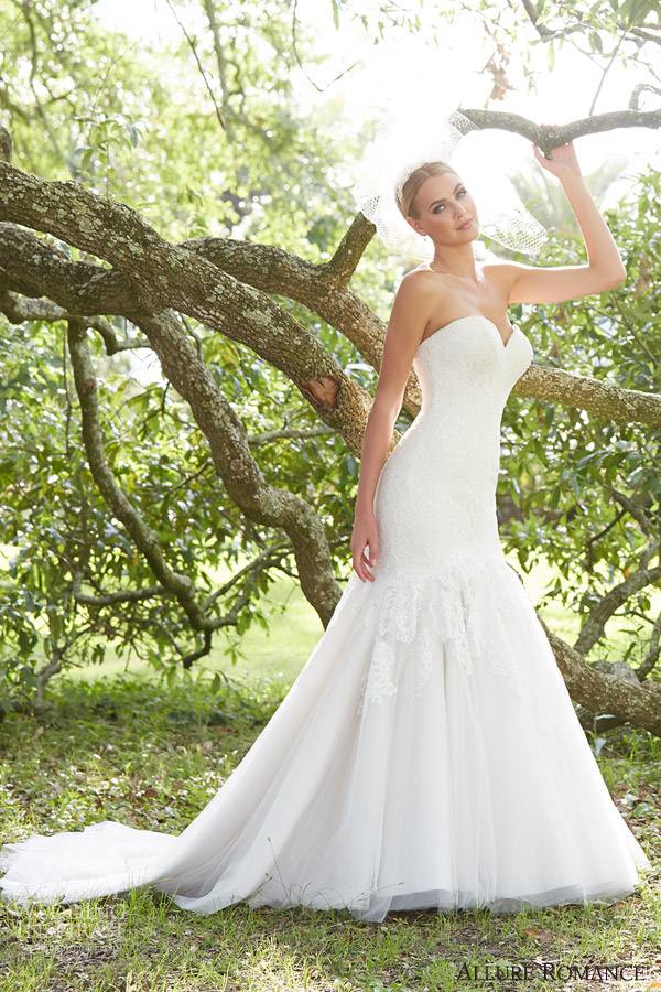 allure romance fall 2015 bridal 2856 strapless sweetheart mermaid weding dress