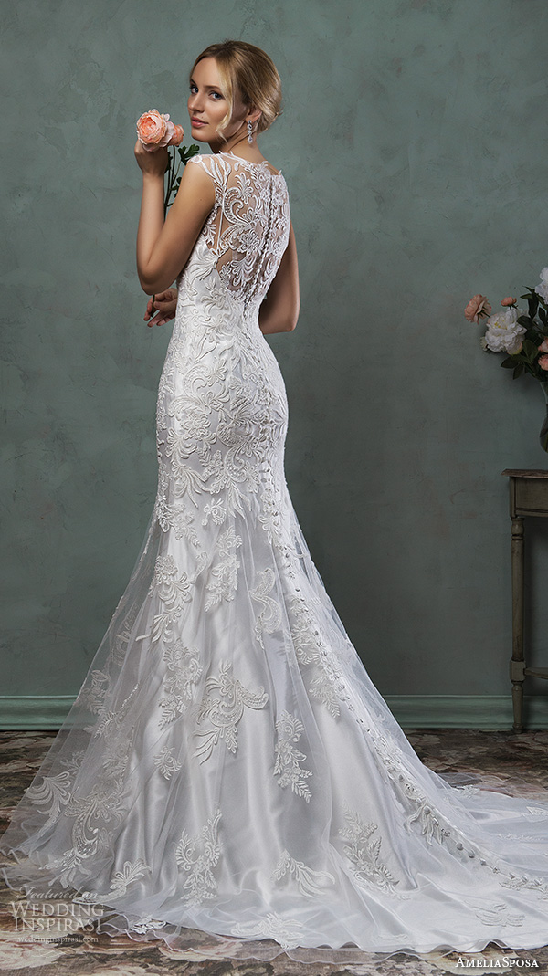 amelia sposa 2016 wedding dresses gorgeous cap sleeves v scallop neckline embroidered silver white fit flare mermaid dress pia back amelia sposa 2016 wedding dresses gorgeous cap sleeves v scallop neckline embroidered silver white fit flare mermaid dress pia back