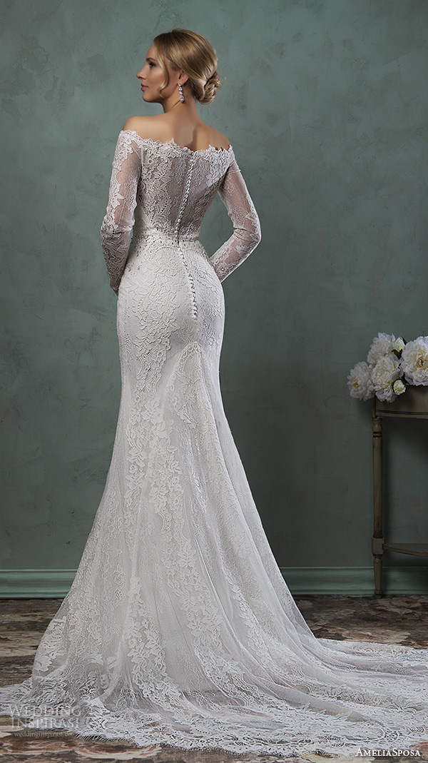amelia sposa 2016 wedding dresses off the shoulder lace long sleeves fit to flare trumpet beautiful mermaid dress ofelia