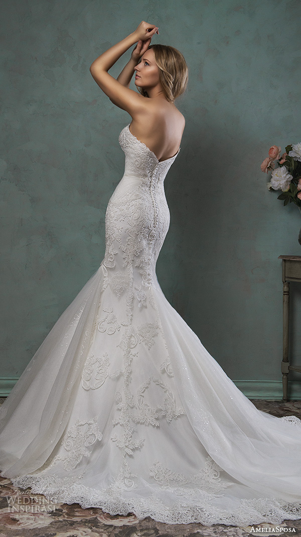 amelia sposa 2016 wedding dresses strapless scallop sweetheart neckline lace embroidery beautiful trumpet mermaid dress emilia back view amelia sposa 2016 wedding dresses strapless scallop sweetheart neckline lace embroidery beautiful trumpet mermaid dress emilia back view
