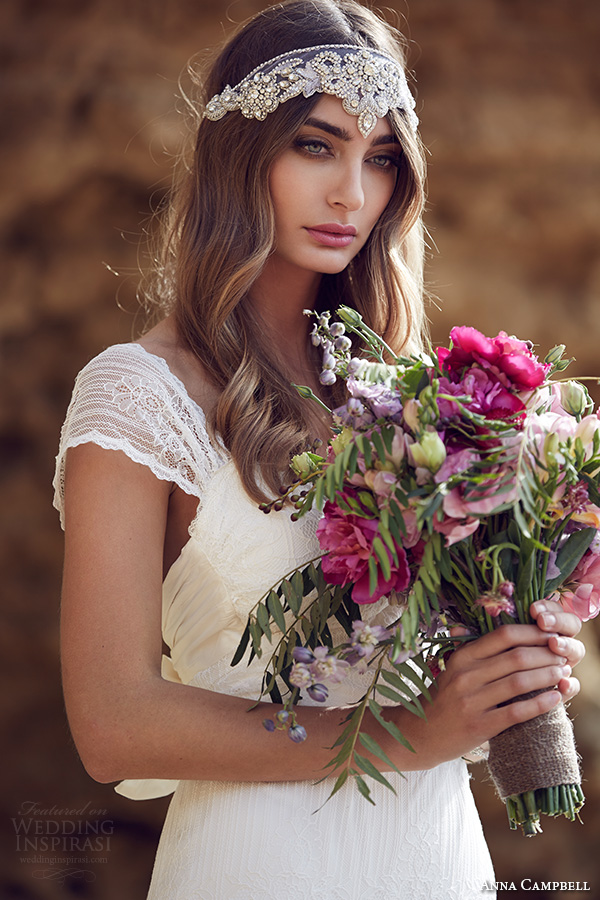 anna campbell 2015 bridal dresse lace strap sweetheart neckline stunning sheath wedding dress lilly close up