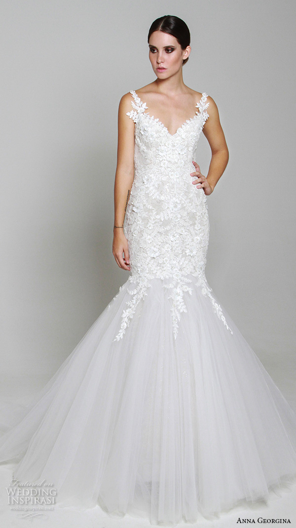 anna georgina 2015 bridal floral strap v neckline embroidery mermaid wedding dress tansey anna georgina 2015 bridal floral strap v neckline embroidery mermaid wedding dress tansey