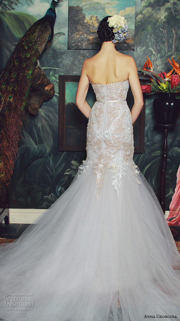 anna georgina 2015 bridal strapless sweetheart neckline embroidery bodice trumpet mermaid wedding dress daniella back