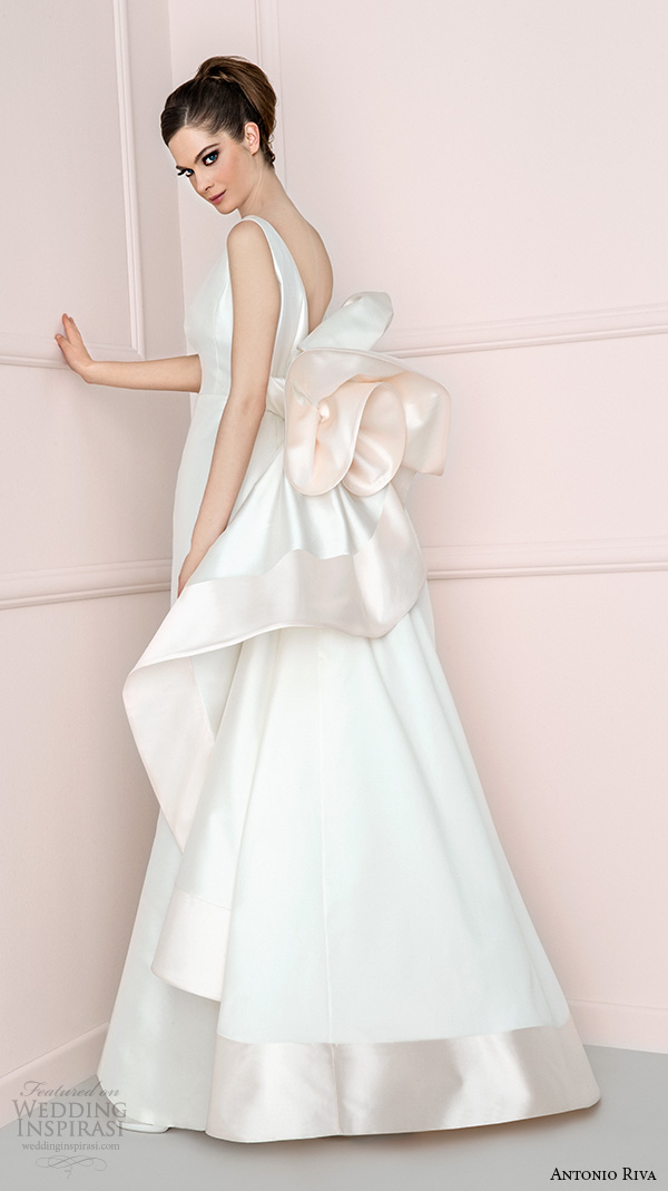 antonio riva 2016 bridal dresses ribbon back over skirt with pink horsehair trims wedding dress luana
