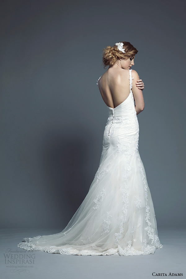 carita adams 2015 bridal embroidery strap sweetheart neckline trumpet a line wedding dress bella back view 2