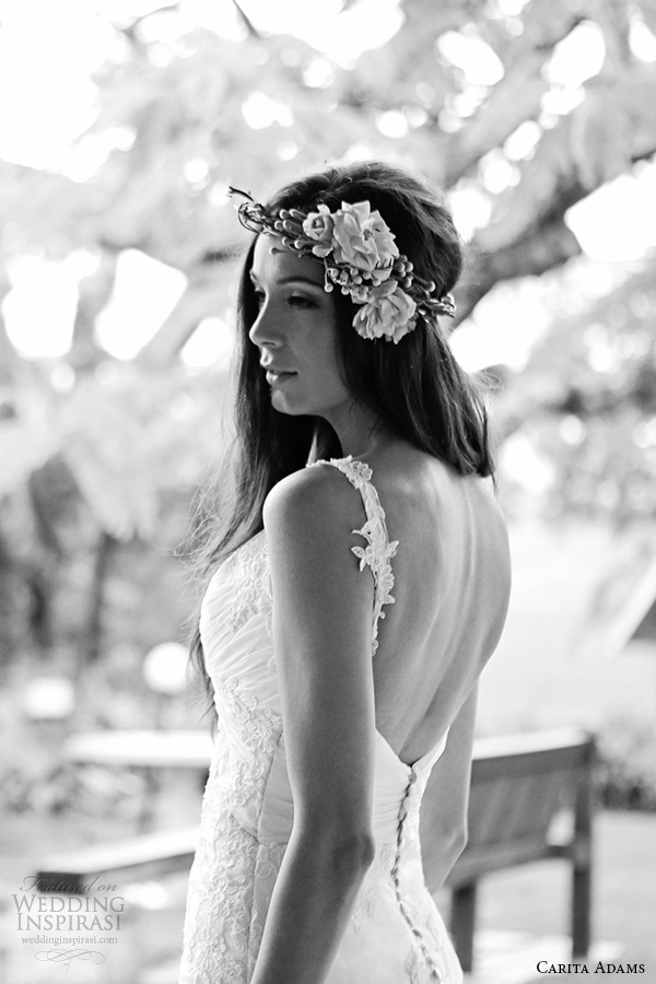 carita adams 2015 bridal embroidery strap sweetheart neckline trumpet a line wedding dress bella back view