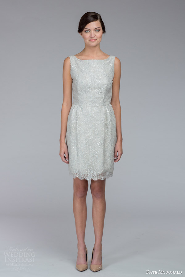 kate mcdonald bridal fall 2015 amanda sleeveless short wedding dress