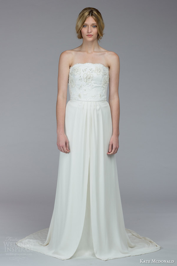 kate mcdonald bridal fall 2015 heyward strapless wedding dress embellished bodice