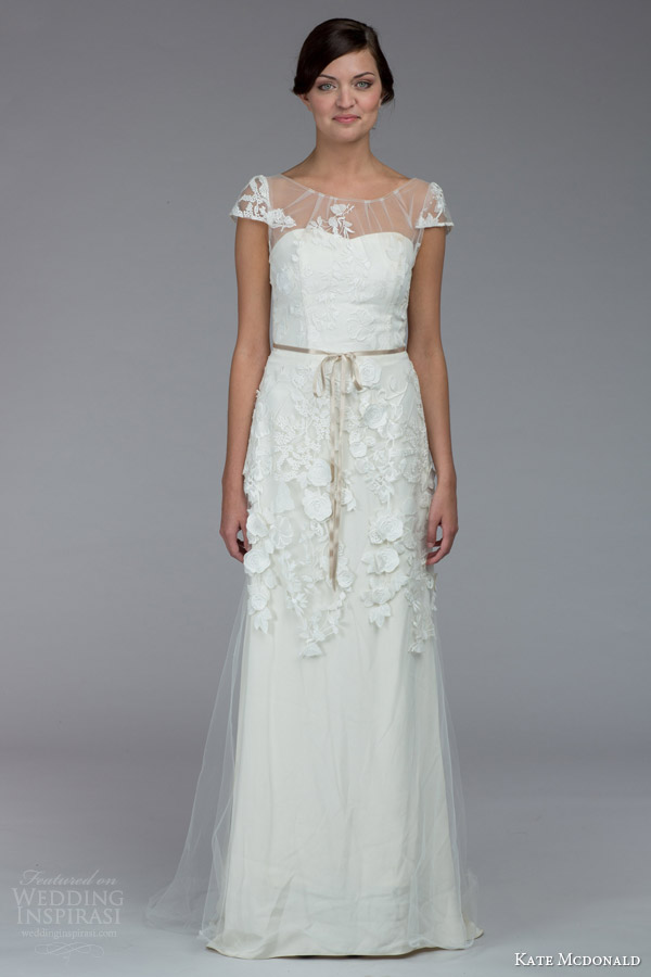 kate mcdonald bridal fall 2015 lamour illusion cap sleeve wedding dress sheer overlay skirt kate mcdonald bridal fall 2015 lamour illusion cap sleeve wedding dress sheer overlay skirt