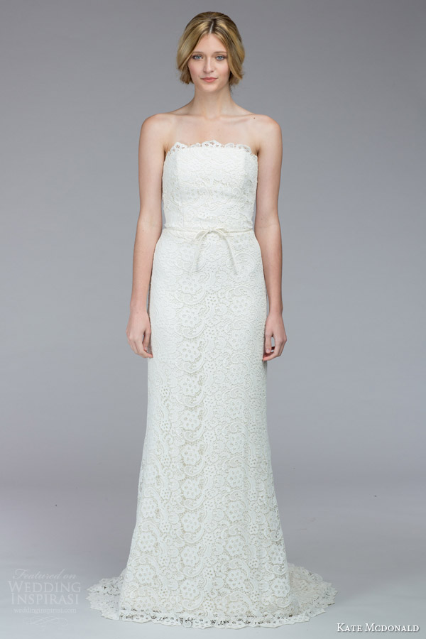 kate mcdonald bridal fall 2015 lassiter strapless lace wedding dress