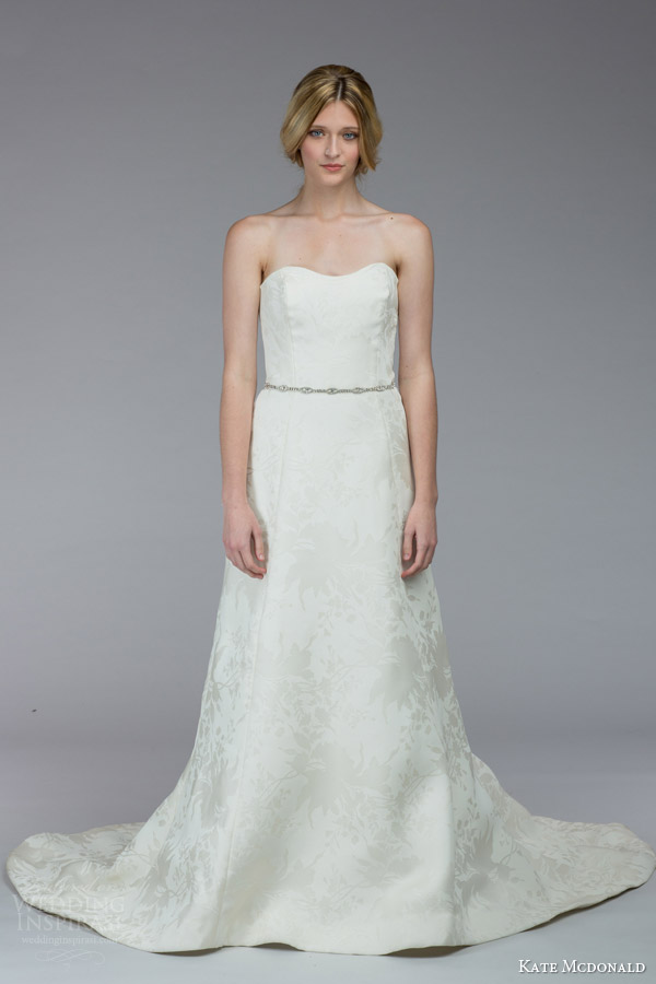 kate mcdonald bridal fall 2015 middleton strapless wedding dress belt