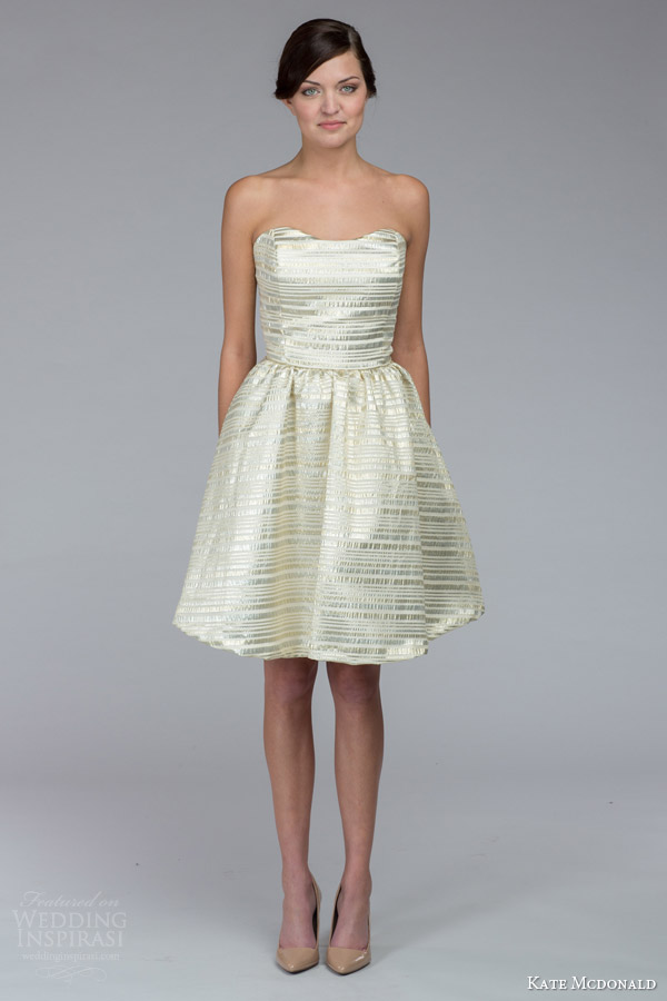 kate mcdonald bridal fall 2015 samantha strapless sweetheart gold stripe wedding dress kate mcdonald bridal fall 2015 samantha strapless sweetheart gold stripe wedding dress