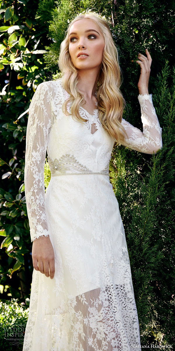 mariana hardwick bride 2015 ashley long sleeve lace overlay wedidng dress with enchanted embellishment waist