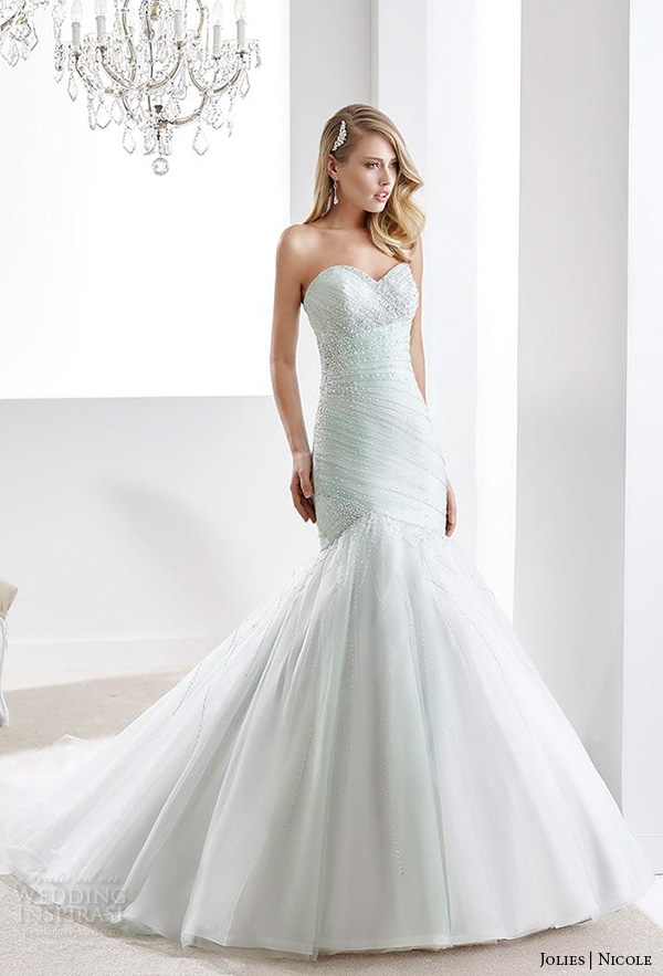 nicole jolies 2016 wedding dresses strapless sweetheart neckline elegant mint green mermaid wedding dress joab1624