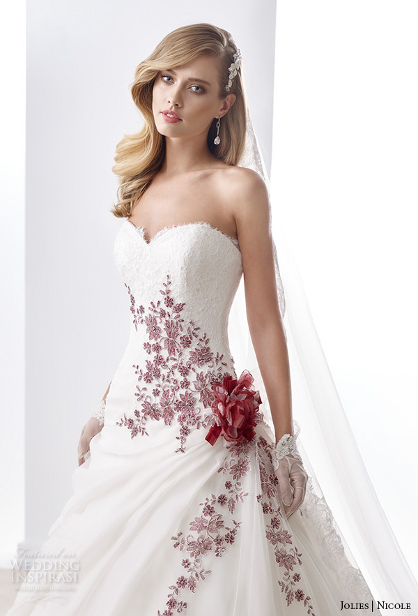 Wedding Dresses With Red Accent