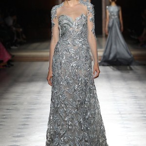 tony ward couture fall winter 2015 2016 look 11 gray illusion long sleeve gown embroidery