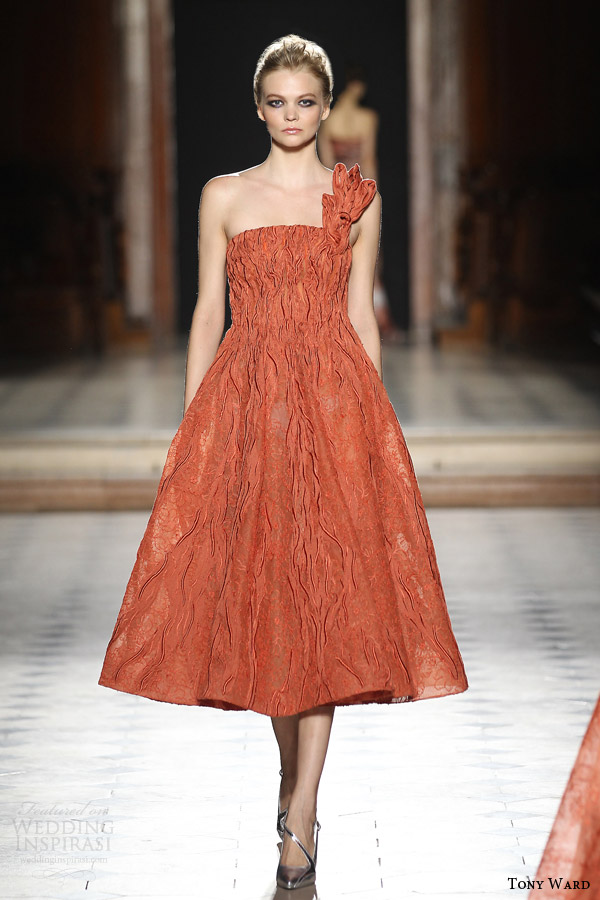 tony ward couture fall winter 2015 2016 look 25 one shoulder haute couture tea length dress tony ward couture fall winter 2015 2016 look 25 one shoulder haute couture tea length dress