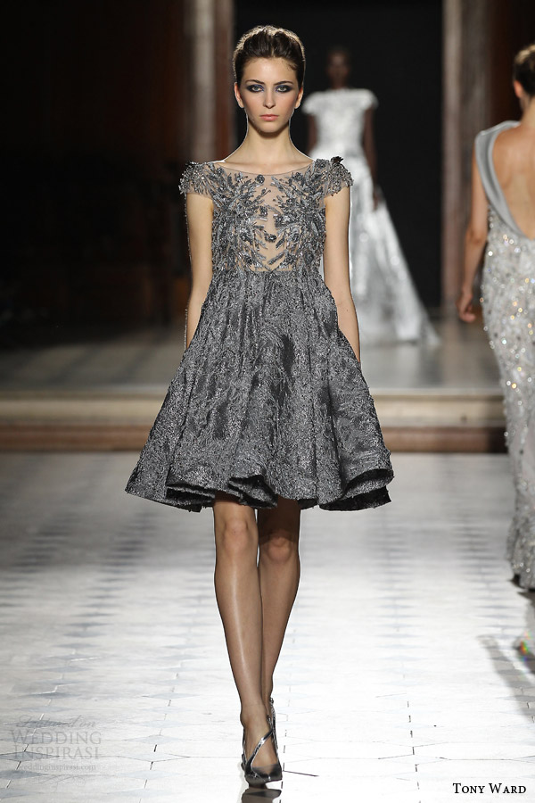 tony ward couture fall winter 2015 2016 look 35 illusion cap sleeve haute couture mini dress