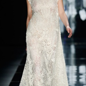 yolan cris bridal 2016 amposta cap sleeve abaya kaftan guipure crochet wedding dress