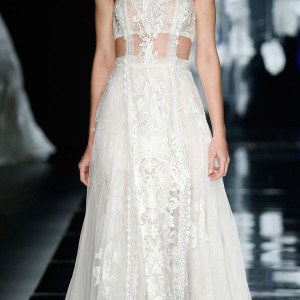 yolancris bridal 2016 romantic couture atocha boho sleeveless lace wedding dress cutout