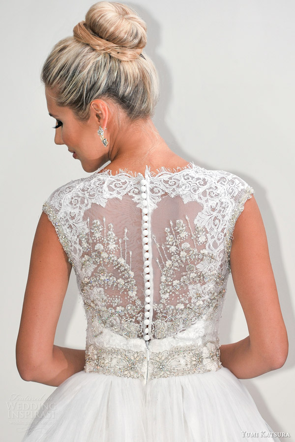 yumi katsura s2016 bridal sleeveless illusion jewel neckline ball gown wedding dress belinda runway back close up 1 yumi katsura s2016 bridal sleeveless illusion jewel neckline ball gown wedding dress belinda runway back close up 1