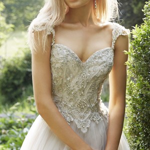 alvina valenta fall 2015 wedding dresses jeweled strap sweetheart neckline jeweled embroideried bodice tulle wedding ball gown av9561 close up
