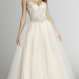 alvina valenta fall 2015 wedding dresses jeweled strap sweetheart neckline jeweled embroideried bodice tulle wedding ball gown av9561 front view