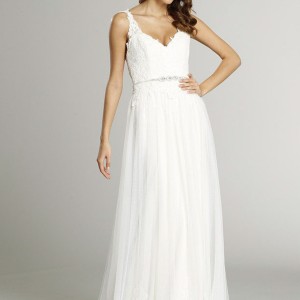 alvina valenta fall 2015 wedding dresses sleeveless v neckline double keyhole back silm a line wedding dress av9558 back view
