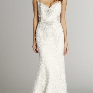 alvina valenta fall 2015 wedding dresses spagetti jeweled strap sweetheart neckline jewel embroidery throughout open back skirt godets trumpet wedding dress av9560 front view