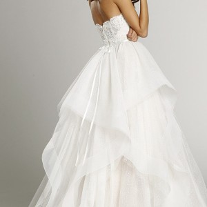 alvina valenta fall 2015 wedding dresses strapless sweetheart neckline embroidered bodice cascade layer a line wedding dress av9551 back view