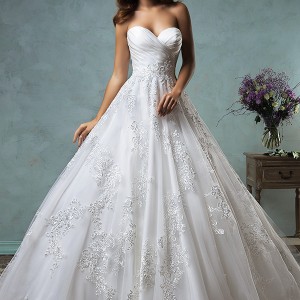 amelia sposa 2016 wedding dresses strapless sweetheart neckline embroidered pretty a line skirt ball gown wedding dress deline